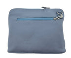 Italian Designer Leather Crossbody with Side Buckles Dusty Blue - British D'sire