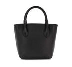 Italian Designer Leather Grab Bag - Swolit Domenico - Black - British D'sire