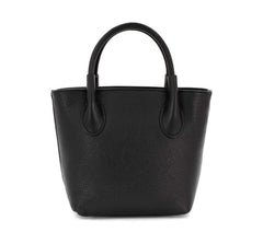 Italian Designer Leather Grab Bag - Swolit Domenico - Black - British D'sire