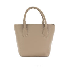 Italian Designer Leather Grab Bag - Swolit Domenico - Dark Beige - British D'sire