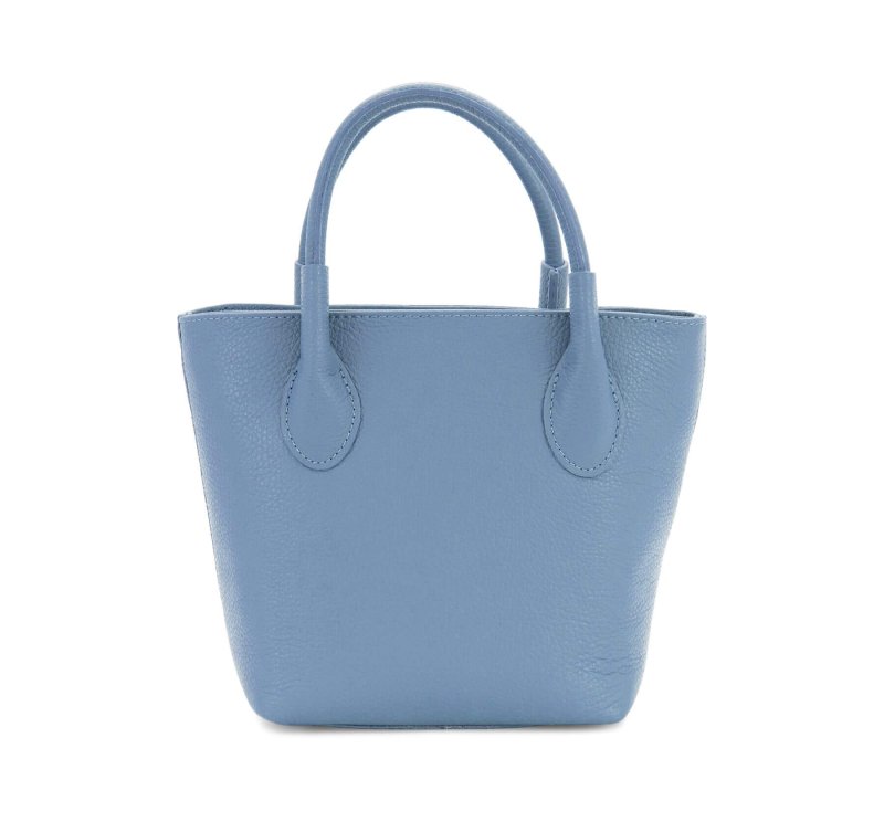 Italian Designer Leather Grab Bag - Swolit Domenico - Dusty Blue Secondary image