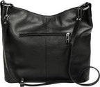 Italian Designer Leather Handbag with Adjustable Strap Stella Black - British D'sire