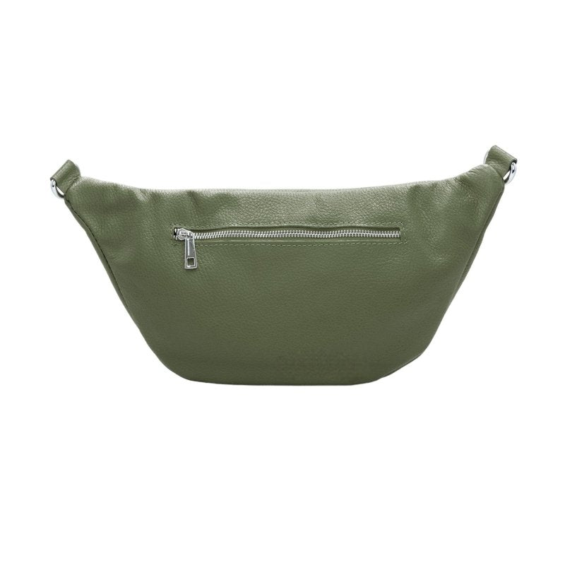Italian Designer Leather Large Sling Bag Light Grey - British D'sire