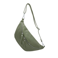 Italian Designer Leather Large Sling Bag Mustard - British D'sire