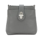 Italian Designer Leather Multi - compartment Crossbody Cleo Dark Grey - British D'sire