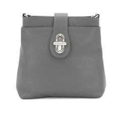 Italian Designer Leather Multi - compartment Crossbody Cleo Dark Grey - British D'sire