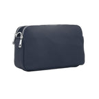 Italian Designer Leather Rectangular Triple Compartment Crossbody Navy - British D'sire