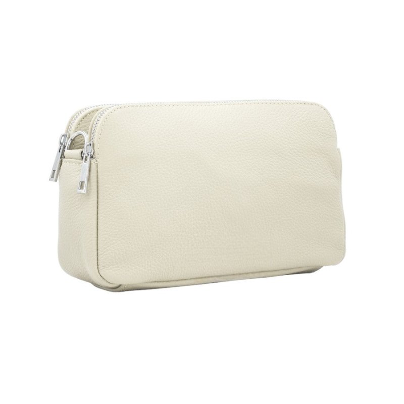 Italian Designer Leather Rectangular Triple Compartment Crossbody Navy - British D'sire