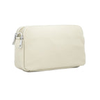 Italian Designer Leather Rectangular Triple Compartment Crossbody Nude - British D'sire