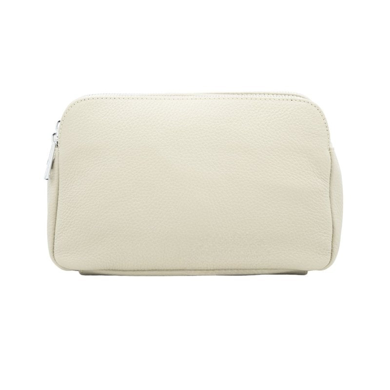 Italian Designer Leather Rectangular Triple Compartment Crossbody Tan - British D'sire