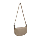 Italian Designer Leather Round Shoulder Bag Dark Beige - British D'sire