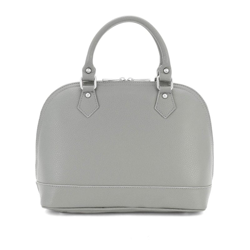 Italian Designer Soft Leather Bowling Bag - Swolit Bria Grey Secondary image