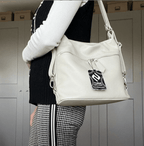 Italian Designer Soft Leather Convertible Backpack Bag - Swolit Ninetta - Dusty Blue - British D'sire
