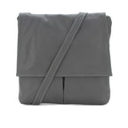Italian Designer Soft Leather Crossbody Two Pockets- Simpsi Dark Grey - British D'sire