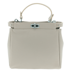 Italian Designer Soft Leather Double Compartment Handbag - Swolit Serena Nude - British D'sire