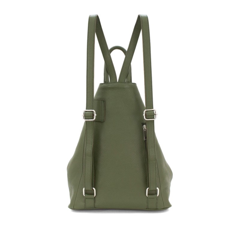Italian Designer Soft Leather Folding Backpack -Multiuso - Pale Grey - British D'sire