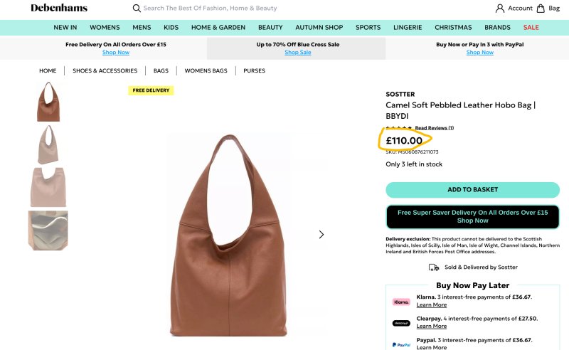 Italian Designer Soft Leather Plain Hobo Bag Swolit Alessandra Light Grey Secondary image