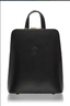 Italian Leather Back Pack in Black with Gold Accessories - Leather Handbag - British D'sire