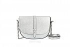 Italian Leather Helga Shoulder Handbag Silver - Leather Handbag - British D'sire Main image