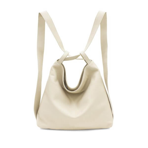 Italian Leather High Quality Large Leather Convertible Backpack -Ultimati  Dark Beige Secondary image