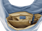 Italian Leather Plain Hobo Bag - Swolit Alessandra - Dusty Blue - British D'sire