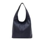 Italian Leather Plain Hobo Bag - Swolit Alessandra - Navy - British D'sire