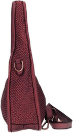 Italian Leather Raven Shoulder Hobo Bag for Women - Bordeaux - Leather Handbag - British D'sire