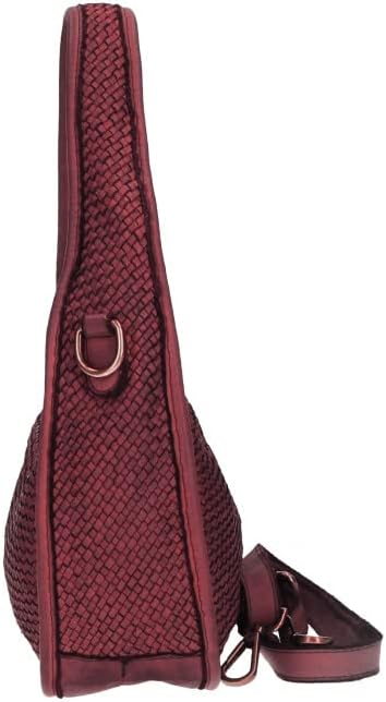 Italian Leather Raven Shoulder Hobo Bag for Women - Bordeaux - Leather Handbag - British D'sire