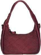 Italian Leather Raven Shoulder Hobo Bag for Women - Bordeaux - Leather Handbag - British D'sire