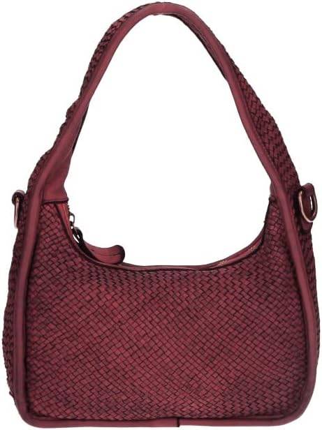 Italian Leather Raven Shoulder Hobo Bag for Women - Bordeaux - Leather Handbag - British D'sire