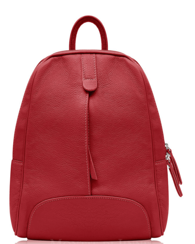 Italian Leather Red Backpack - Leather Handbag - British D'sire Main image