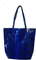 Italian Leather Snake Tote Bag - British D'sire