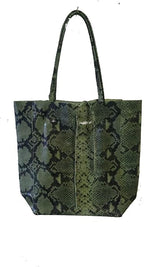 Italian Leather Snake Tote Bag - British D'sire