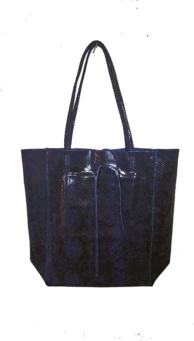 Italian Leather Snake Tote Bag - British D'sire