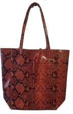 Italian Leather Snake Tote Bag - British D'sire