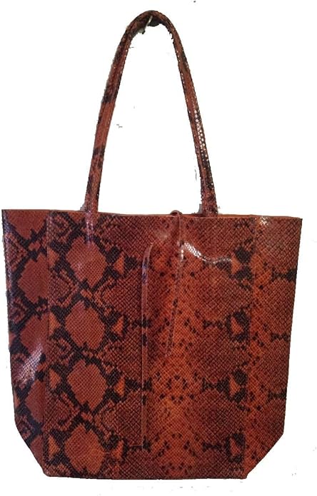 Italian Leather Snake Tote Bag - British D'sire