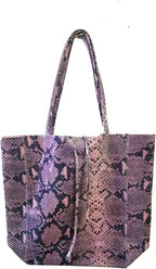 Italian Leather Snake Tote Bag - British D'sire