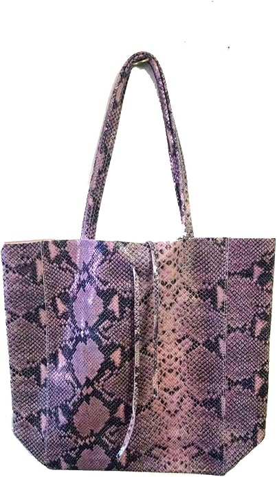 Italian Leather Snake Tote Bag - British D'sire