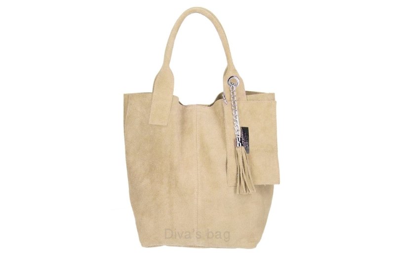 Italian Suede Leather Arianna Tote Bag - British D'sire