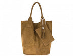 Italian Suede Leather Arianna Tote Bag - British D'sire