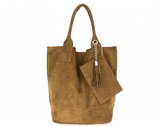 Italian Suede Leather Arianna Tote Bag - British D'sire