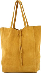 Italian Suede Leather Tote Bag - Suede Tote Bags - British D'sire