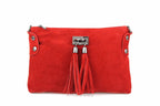 Italian Suede Tianna Shoulder Bag - Leather Handbag - British D'sire