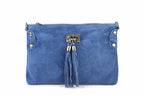 Italian Suede Tianna Shoulder Bag - Leather Handbag - British D'sire
