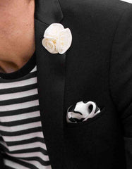 Triple Rose Lapel Pin, Ivory