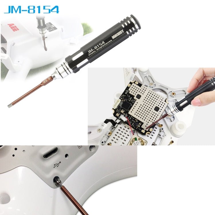 JAKEMY JM - 8154 6 in 1 Model Screwdriver Set with 65mm S - 2 Precision Bits(Cross 3.0, Hexagon H1.5 & H2.0 & H2.5 & H3.0) - British D'sire