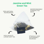 Jasmine and Mint Green Tea, Pyramid Tea Bags, Green Tea Blend - Tea & Infusions - British D'sire