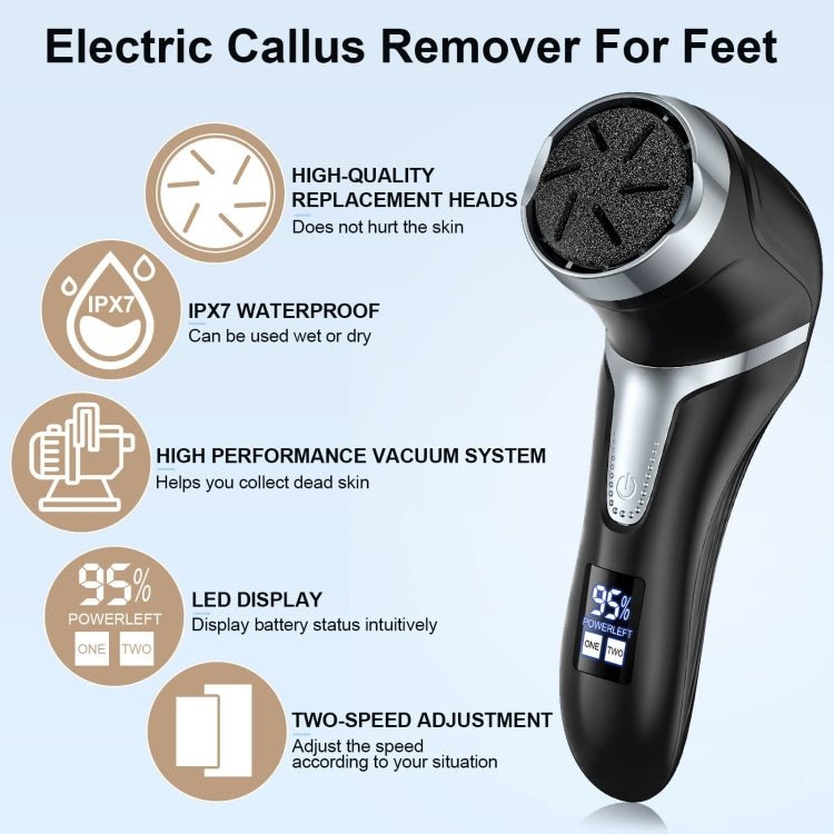 JD-510 Rechargeable Electric Foot Callus Remover with Vacuum Cleaner White Secondary image