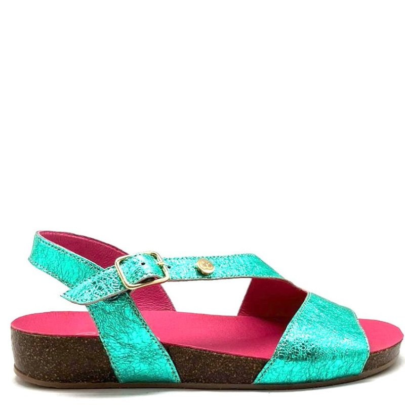 Je Ressin - Aquamarine flat sandal - SANDALS - British D'sire Main image