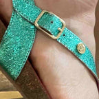 Je Ressin - Aquamarine flat sandal - SANDALS - British D'sire